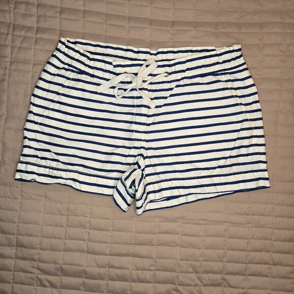 J.Crew Nautical Navy White Striped Paperbag Shorts Size 8 - Picture 1 of 5